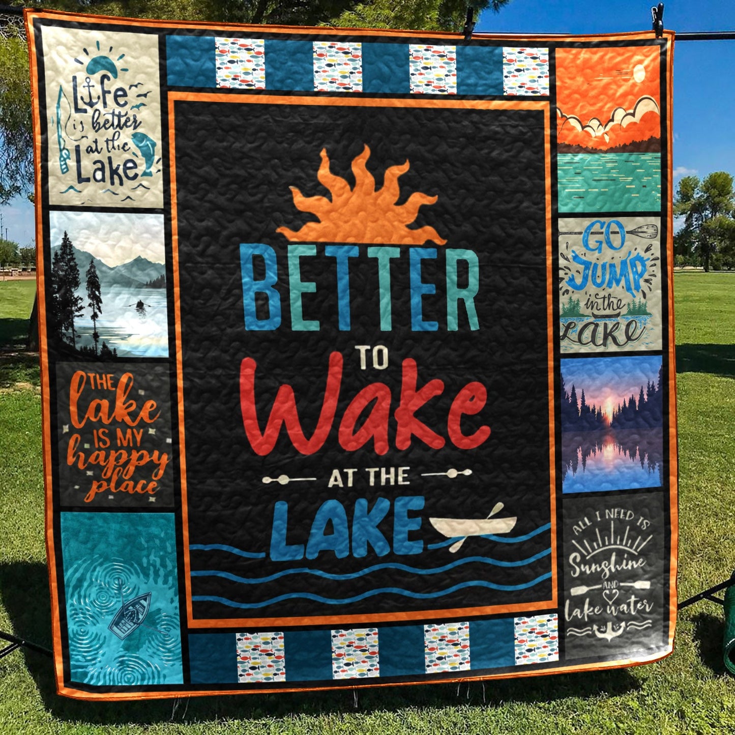 Wake At The Lake CLA31100316Q Quilt Blanket