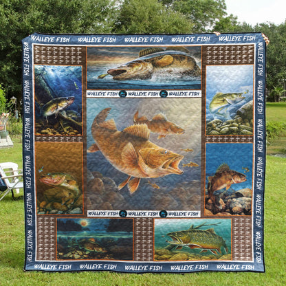 Walleye Fish CL15110297MDQ Quilt Blanket