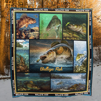 Walleye Fishing Collection CL16110150MDQ Quilt Blanket