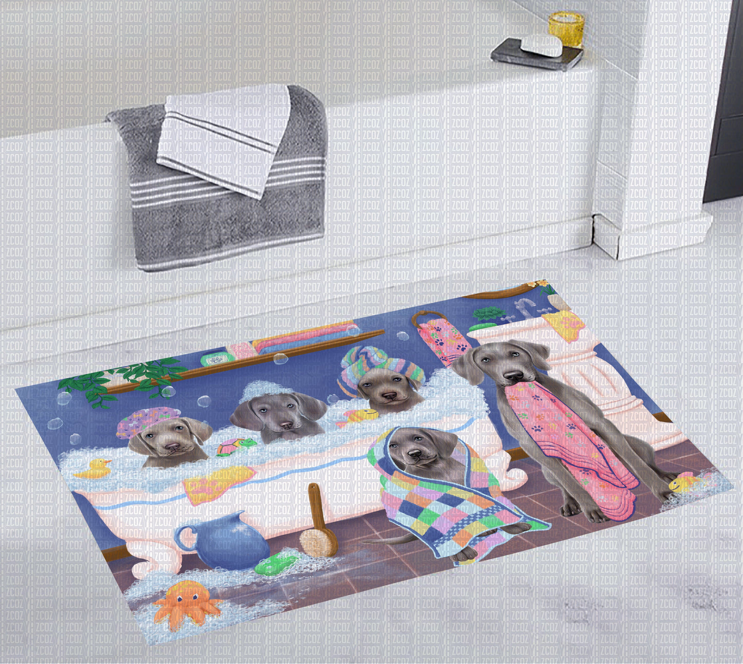 Weimaraner Bubble Bath CL20111917MDD Non-slip Door mats