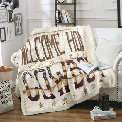 Welcome Home Cowboy HT290843TT Sherpa Fleece Blanket