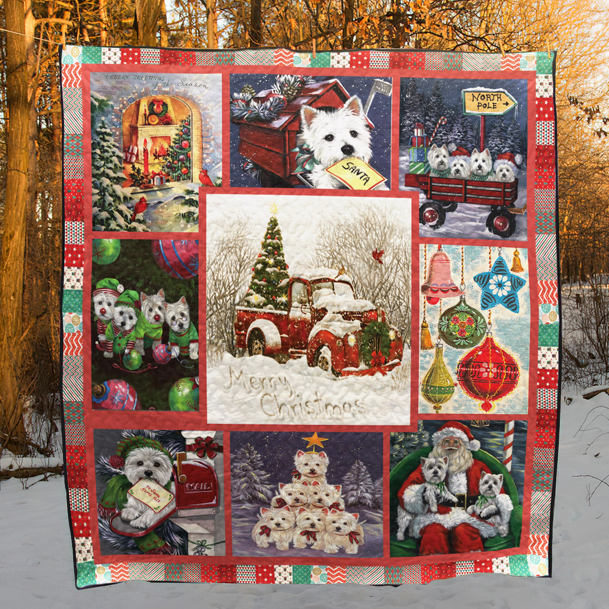 West Highland White Terrier Christmas CLH2511216Q Quilt Blanket