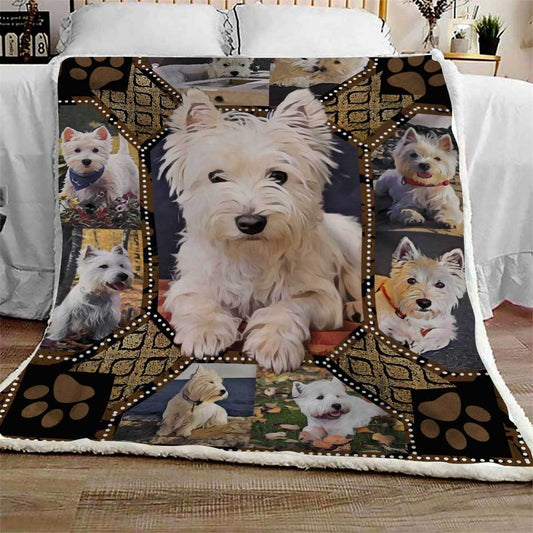 West Highland White Terrier Mystery CL09100182MDF Sherpa Fleece Blanket