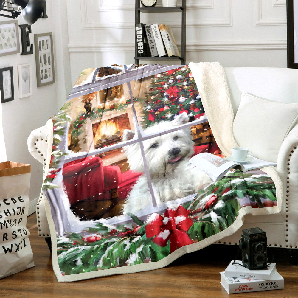 West Highland White Terrier Christmas NN2910063TT Sherpa Fleece Blanket