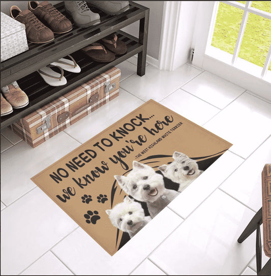 West Highland White Terrier Two Shot CLP0111143D Non-slip Door mats