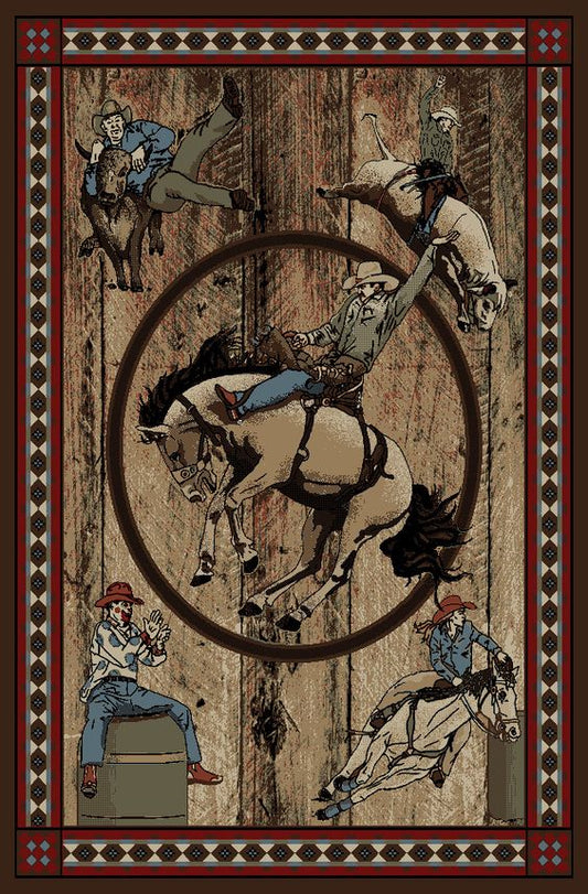 Western Lodge Horse Cowboy Rustic CLA0410143R Rug