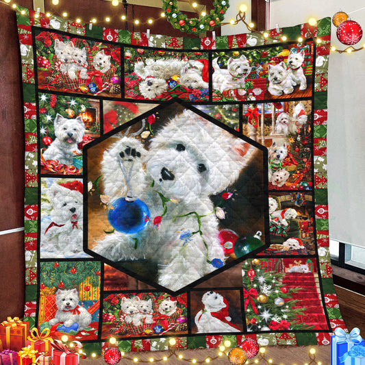 Westie Christmas HM281011D Quilt Blanket