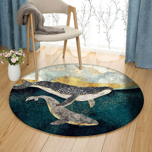 Whale NN190975TM Round Area Rug
