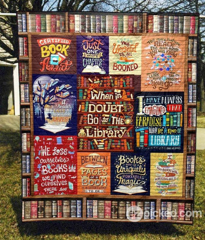 When In Doubt Go To Library PK300577 Quilt Blanket