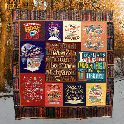 When In Doubt Go To Library PK300577 Quilt Blanket