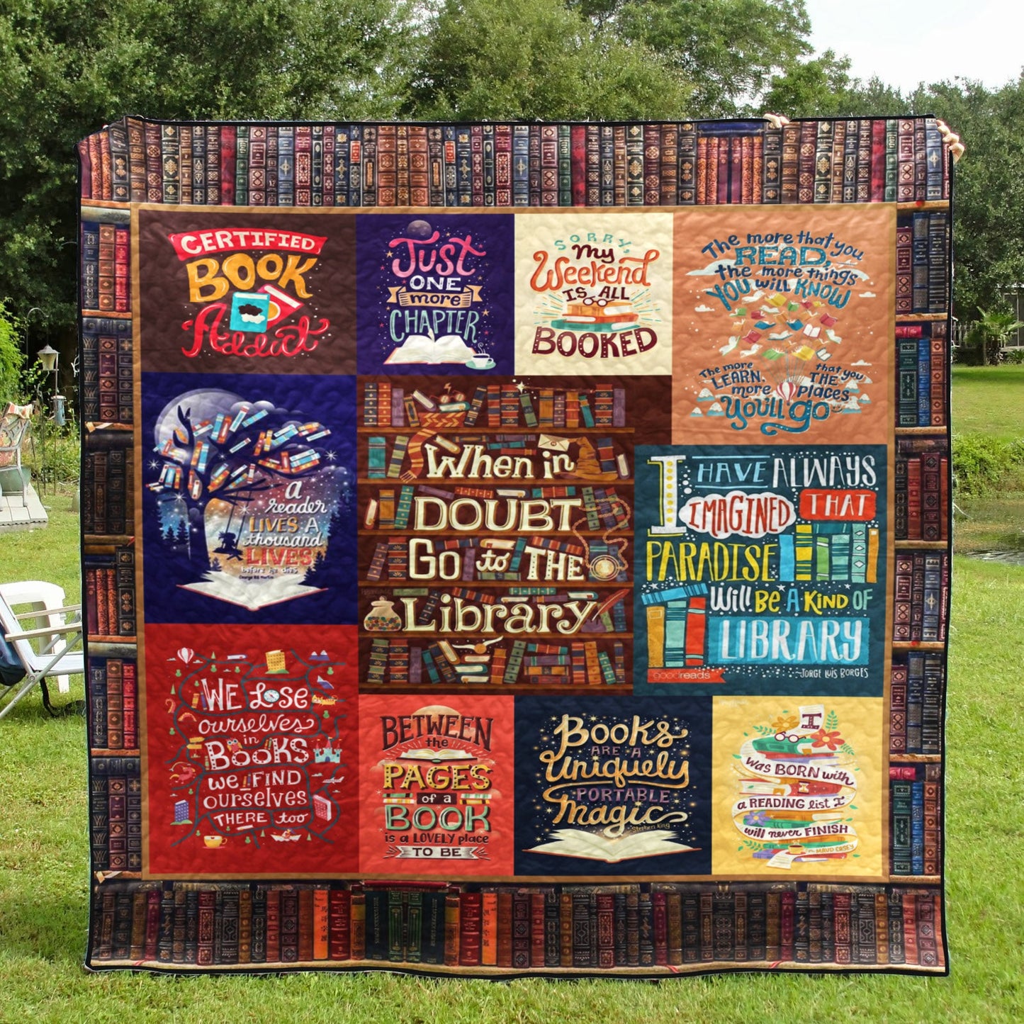 When In Doubt Go To Library PK300577 Quilt Blanket