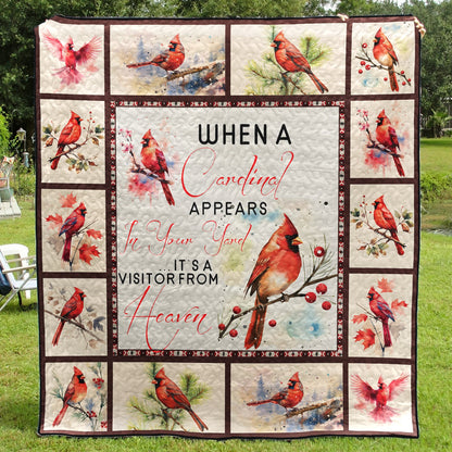 When a Cardinal Appears in Your Yard Its a Visitor From Heaven CLA0211199Q Art Quilt