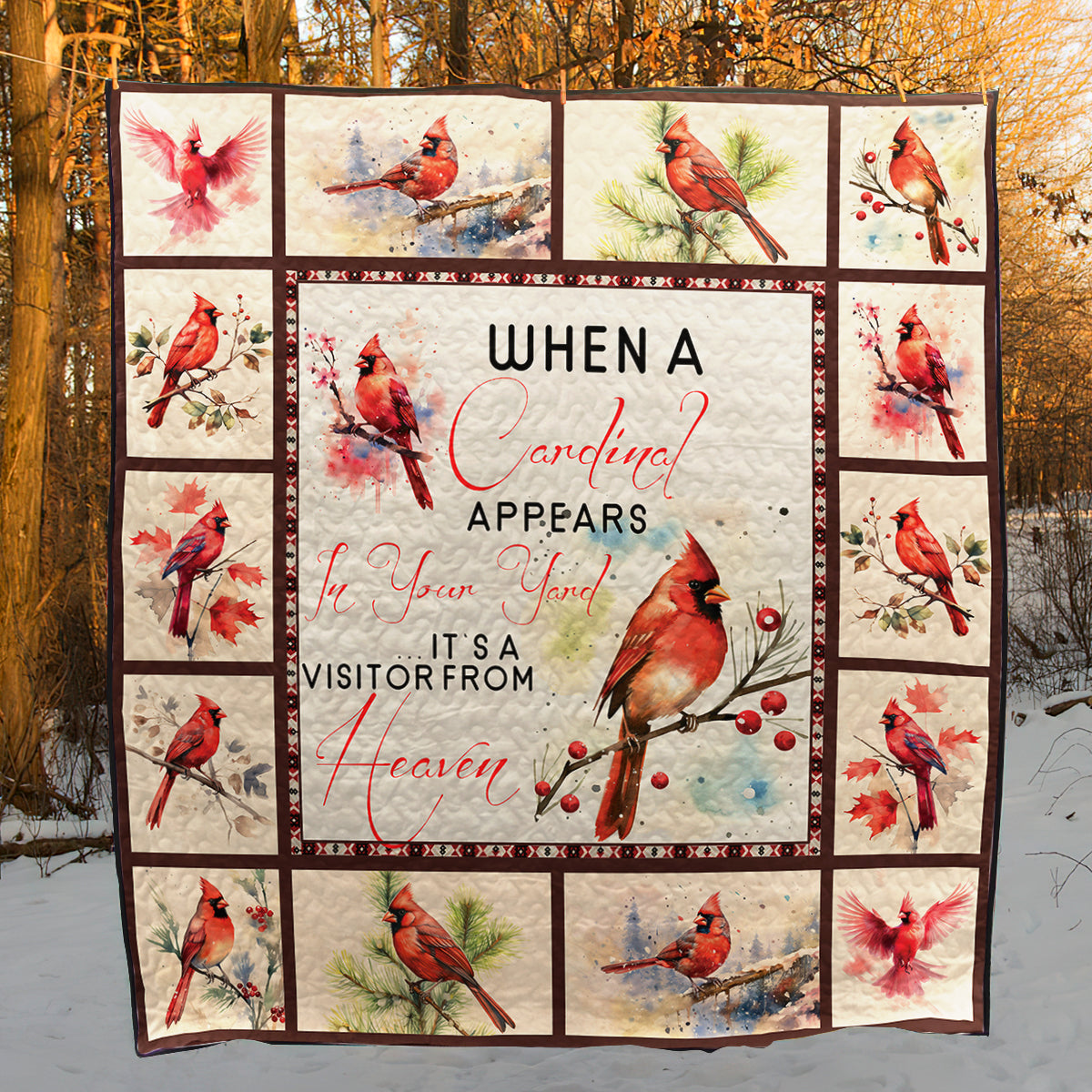 When a Cardinal Appears in Your Yard Its a Visitor From Heaven CLA0211199Q Art Quilt