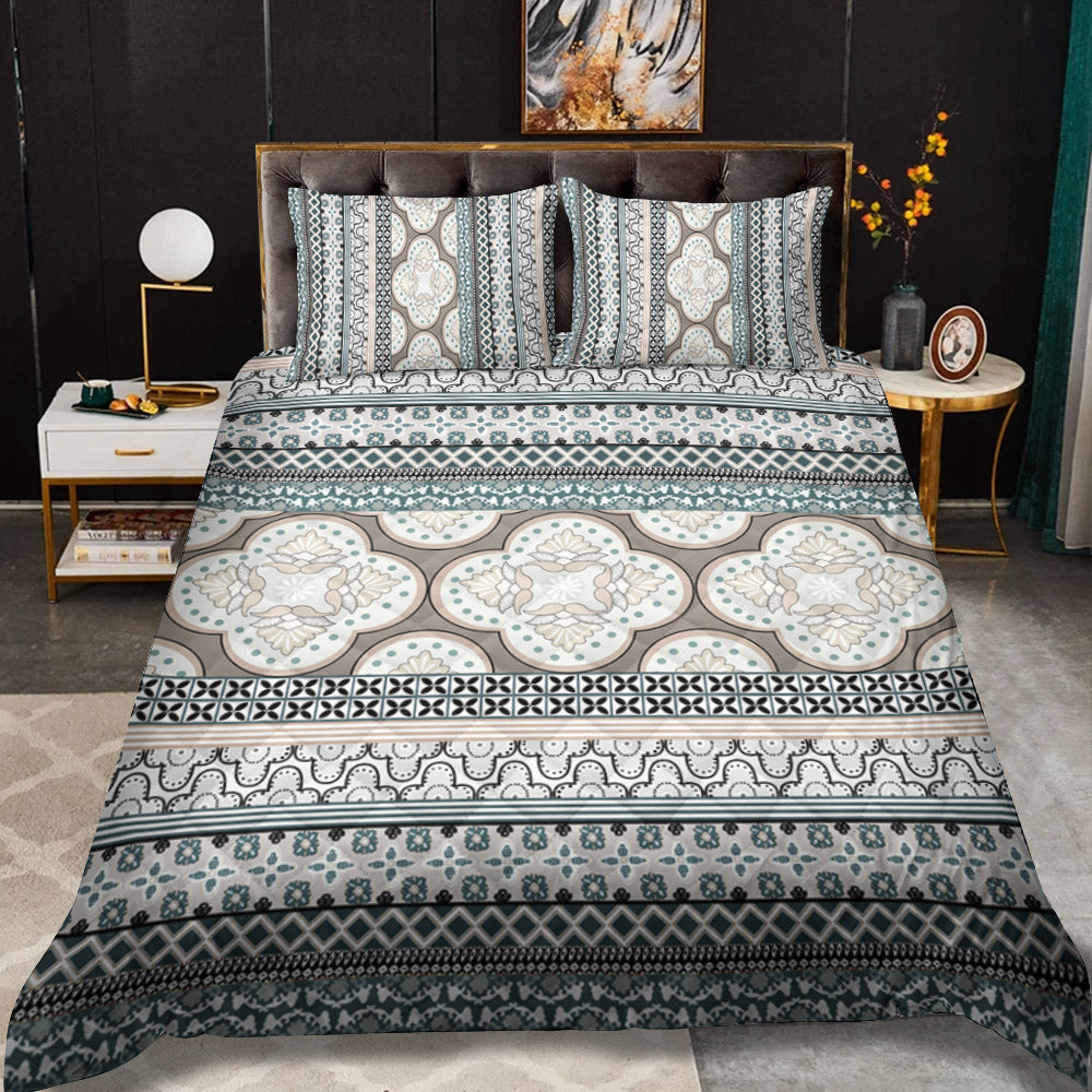 White Teal Blush Addie CLA0111409B Quilt Bedding Set