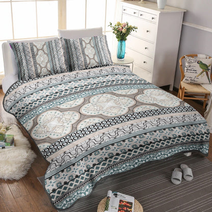 White Teal Blush Addie CLA0111409B Quilt Bedding Set