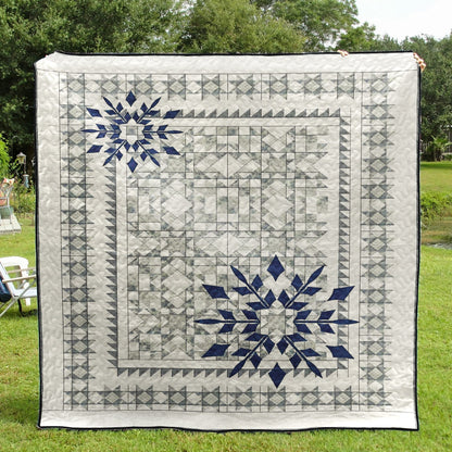 Frosty Snowflakes CLA0411468Q Quilt Blanket