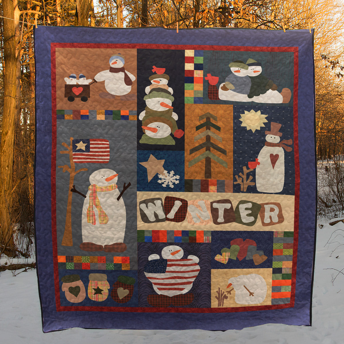 Winter Snowman CLT2510418H Quilt Blanket
