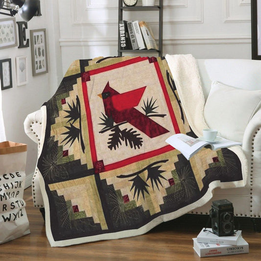 Winter Cardinal CL12120178MDF Sherpa Fleece Blanket