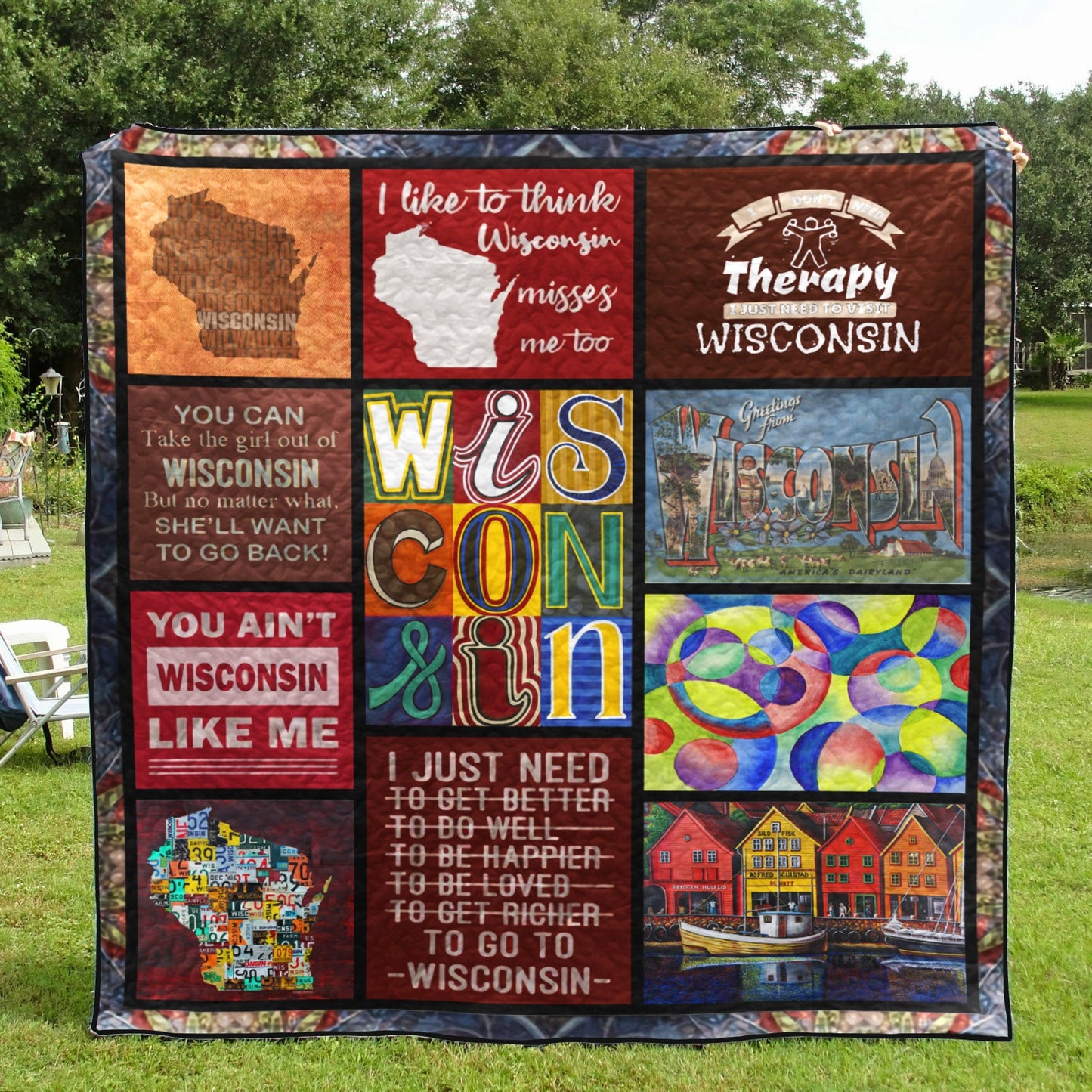 Wisconsin CL14100543MDQ Quilt Blanket