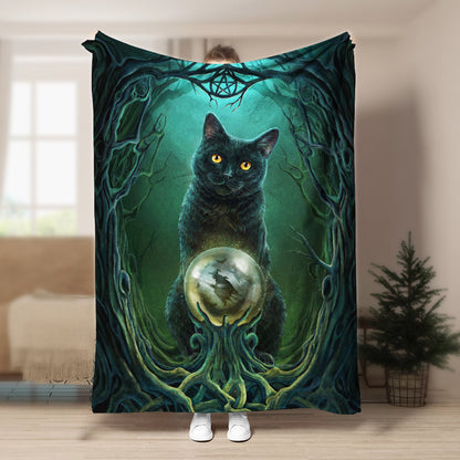 Witch Cat DD260911F Sherpa Fleece Blanket