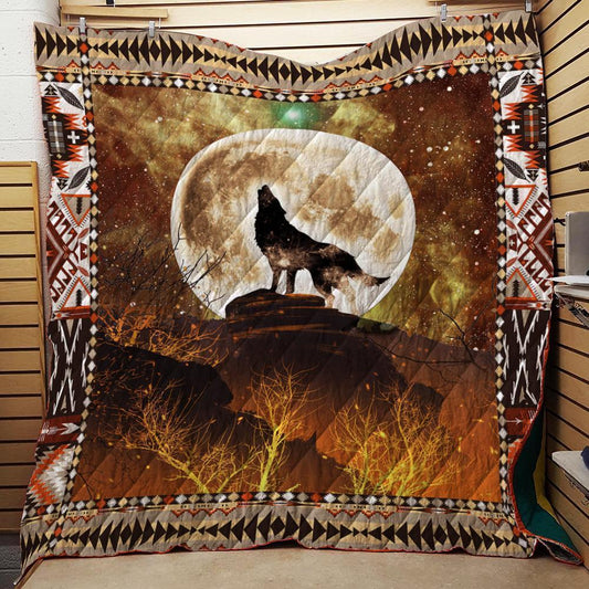 Wolf Howling At The Moon CLH0511684Q Quilt Blanket