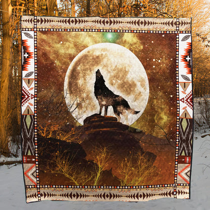 Wolf Howling At The Moon CLH0511684Q Quilt Blanket