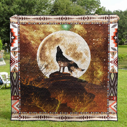 Wolf Howling At The Moon CLH0511684Q Quilt Blanket