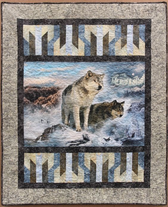 Wolf Panel CLA08110992Q Quilt Blanket