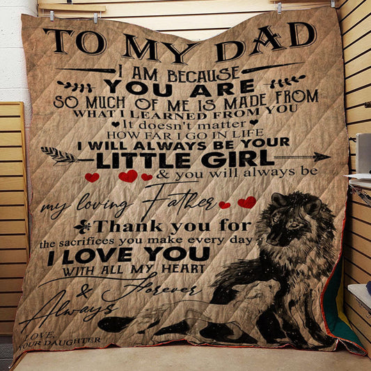 Wolf To My Dad Love Your Daughter CL16111028MDQ Quilt Blanket