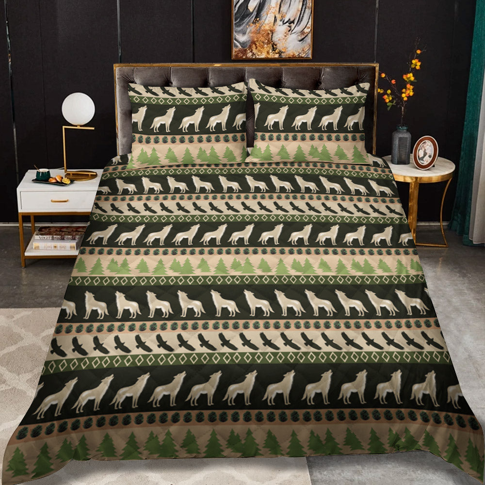 Wolf And Eagle CLM1710405B Quilt Bedding Set