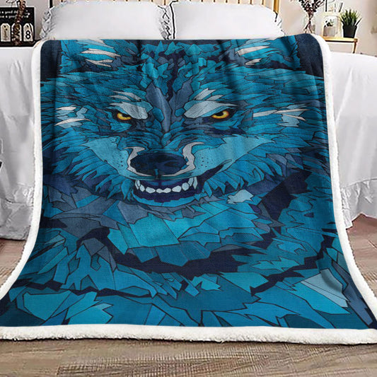 Wolf BL0410216F Sherpa Fleece Blanket