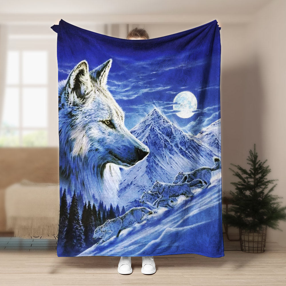 Wolf BL300889F Sherpa Fleece Blanket