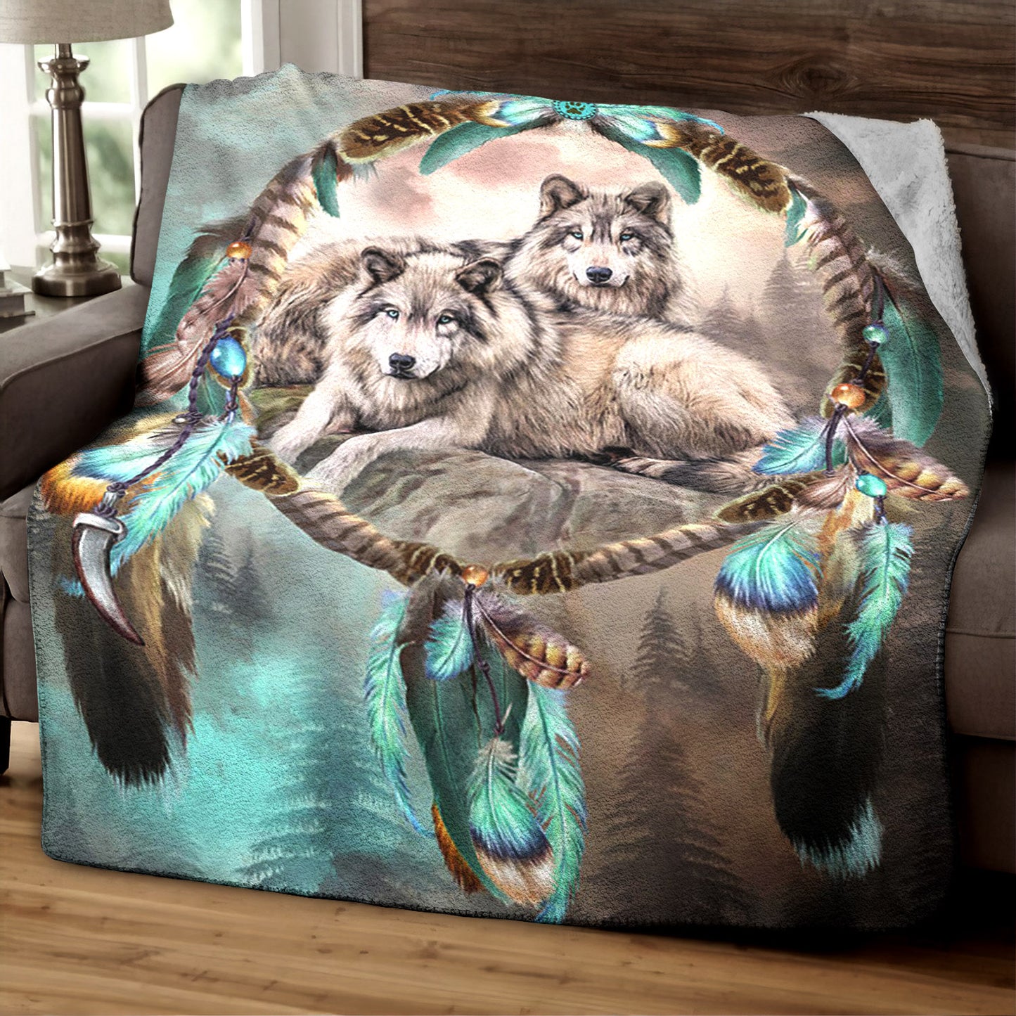 Wolves HM270880F Sherpa Fleece Blanket