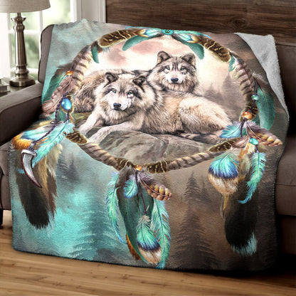 Wolves HM270880F Sherpa Fleece Blanket