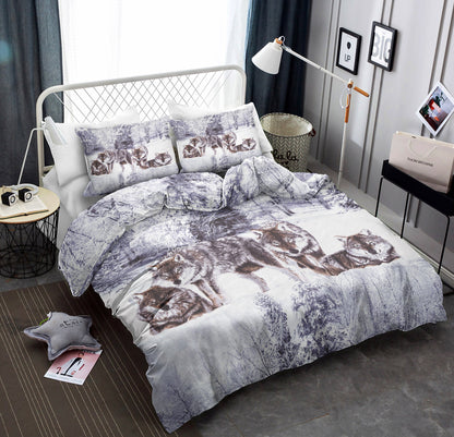 Wolves In The Winter Forest Native American CLA22100368B Bedding Sets