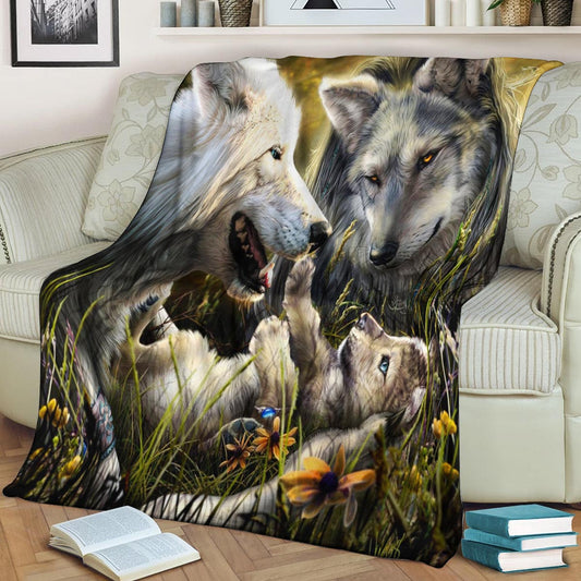 Wolves Native American Pride CLA21100059F Sherpa Fleece Blanket