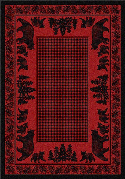 Woodland Bear Family Red CLM1910202M Rug