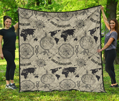 World Map CL12100756MDQ Quilt Blanket