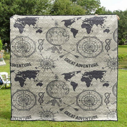 World Map CL12100756MDQ Quilt Blanket