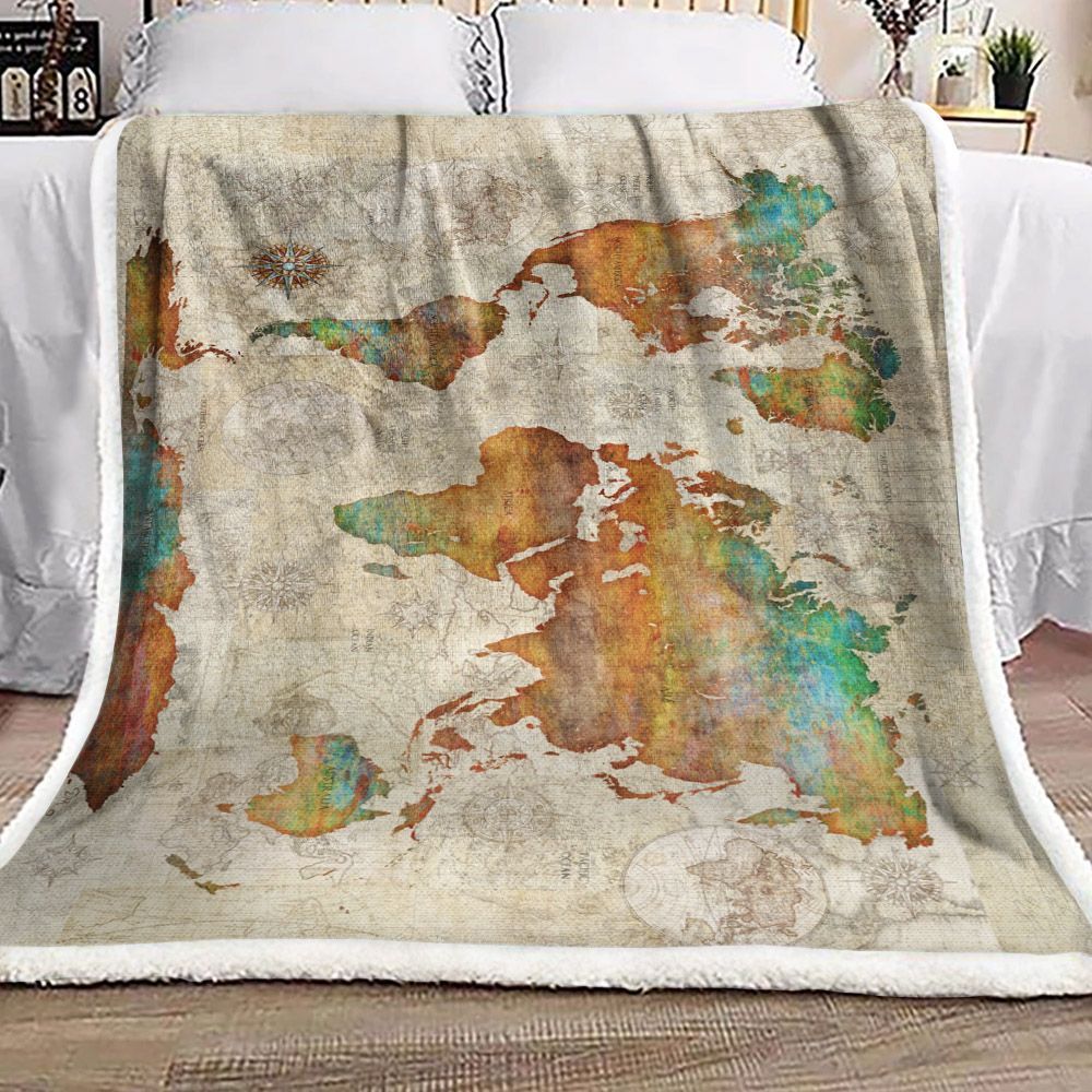 World Map DD2709199F Sherpa Fleece Blanket