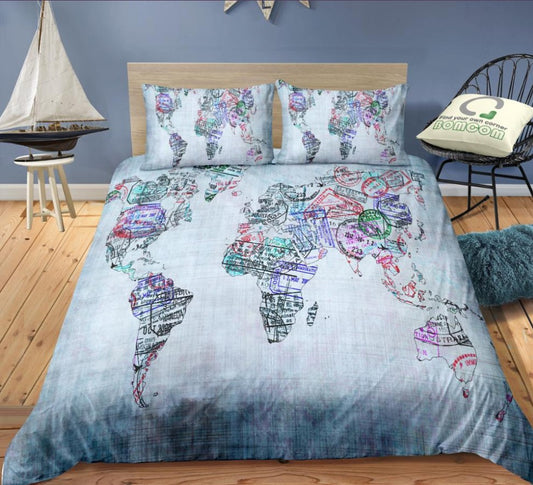 World Map CL2609219MDB Bedding Sets
