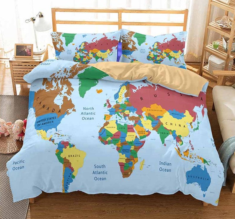 World Map CL2609220MDB Bedding Sets