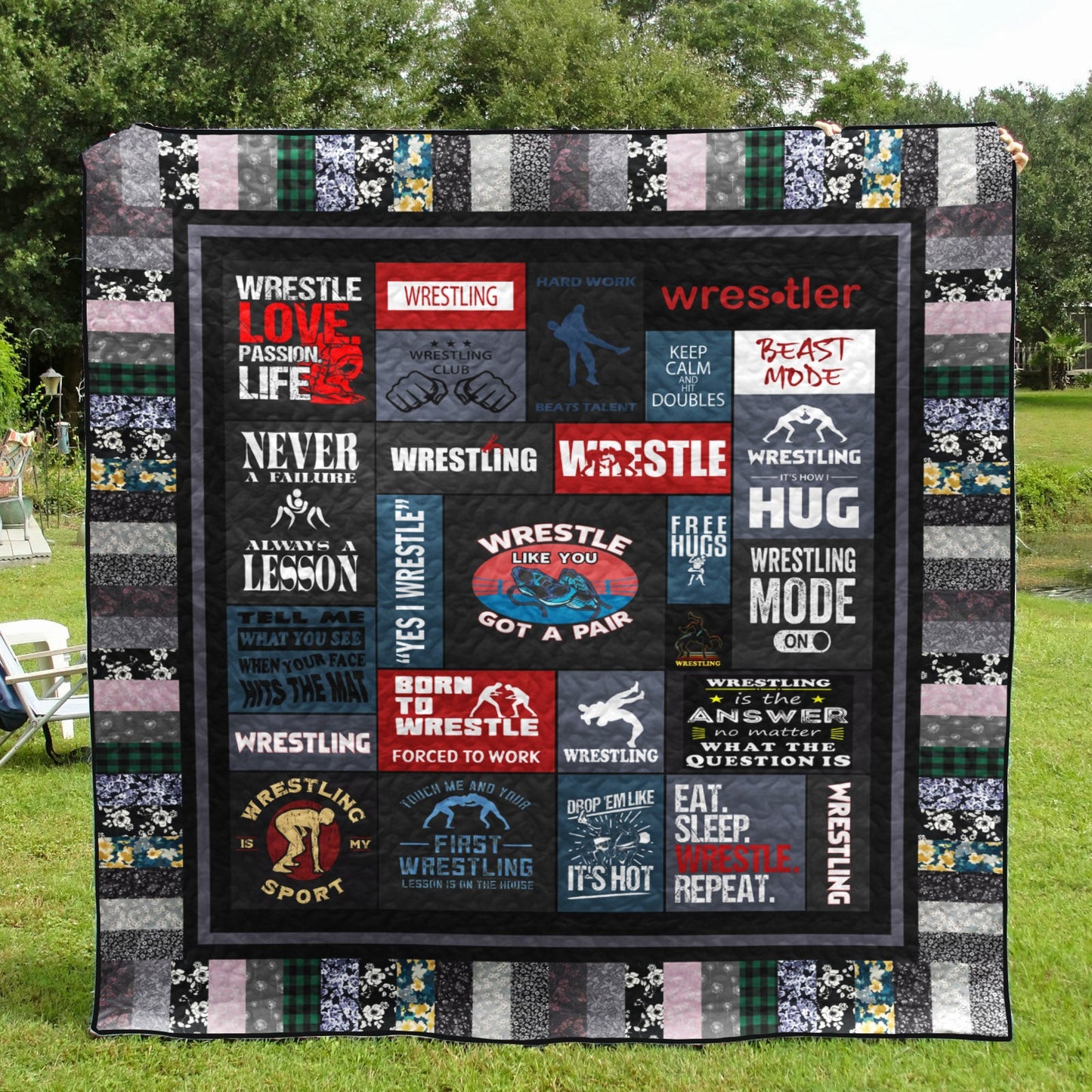 Wrestle Like You Got A Pair Pk270530 Quilt Blanket