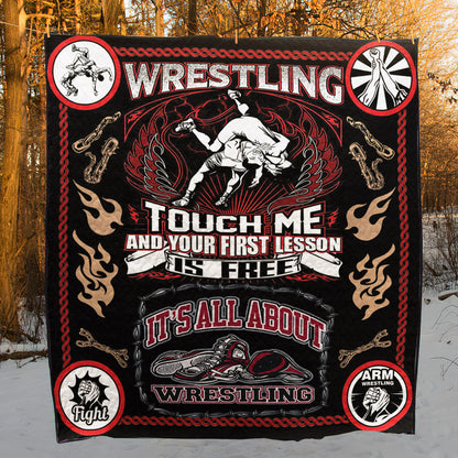 Wrestling CL22100561MDQ Quilt Blanket