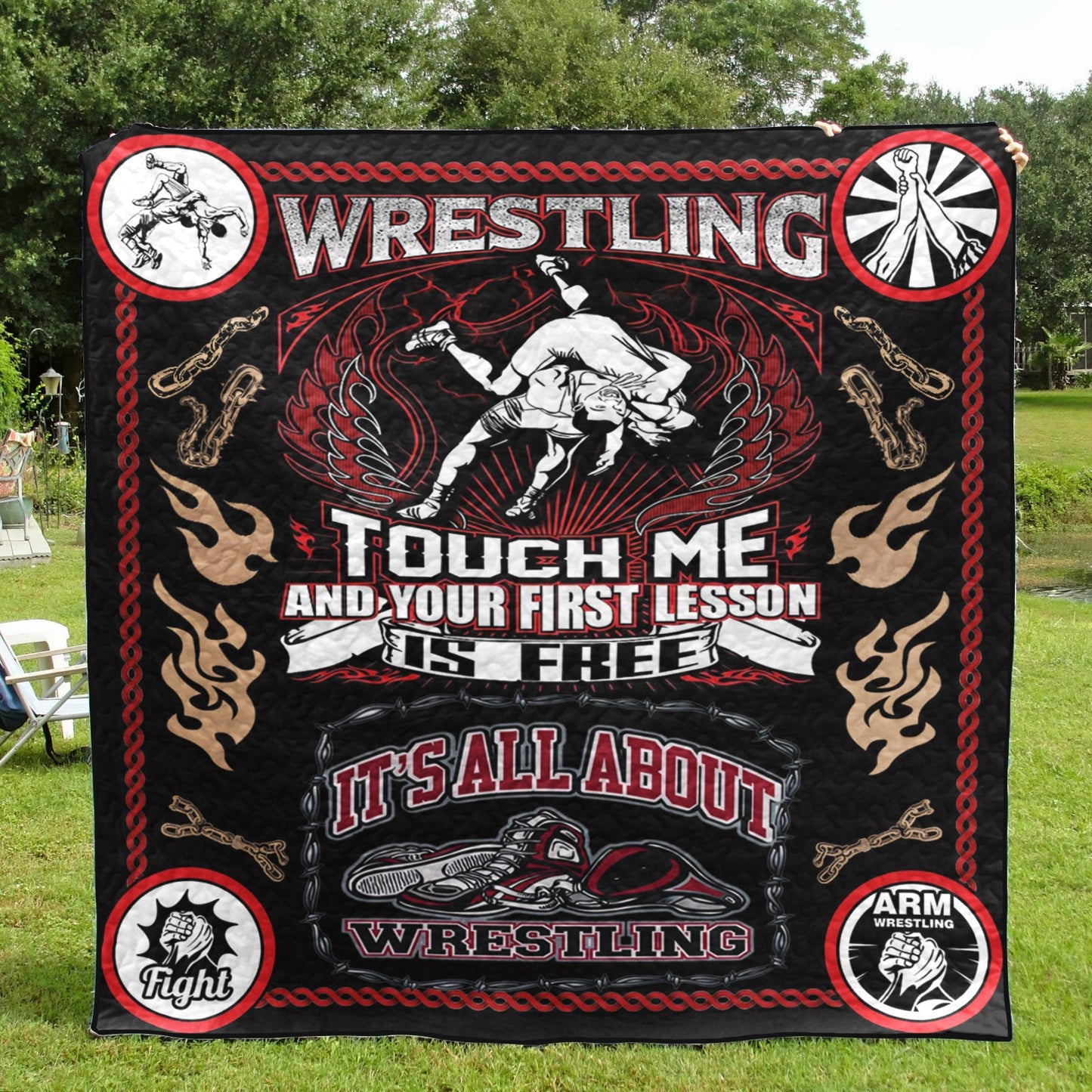 Wrestling CL22100561MDQ Quilt Blanket