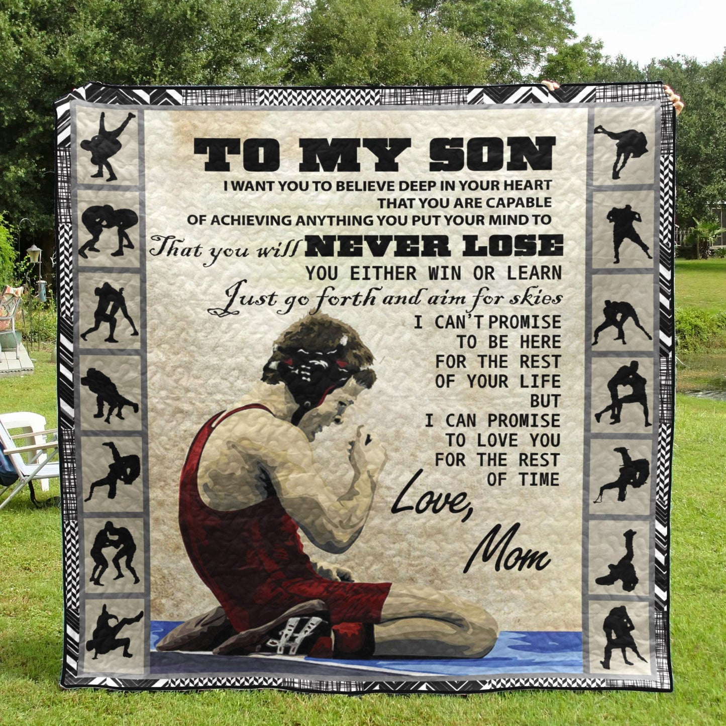 Wrestling To My Son CLH0511724Q Quilt Blanket