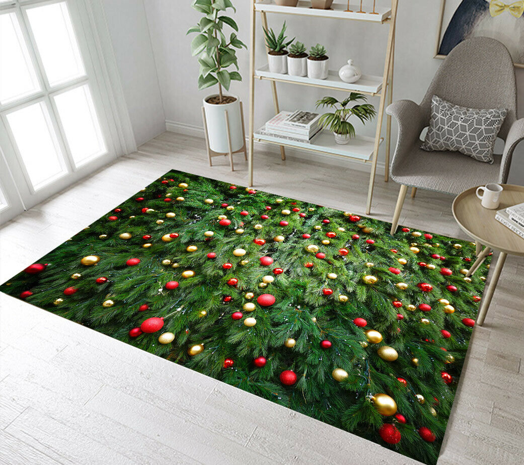 Xmas Green Fir Tree Baubles CLH2911610R Rug