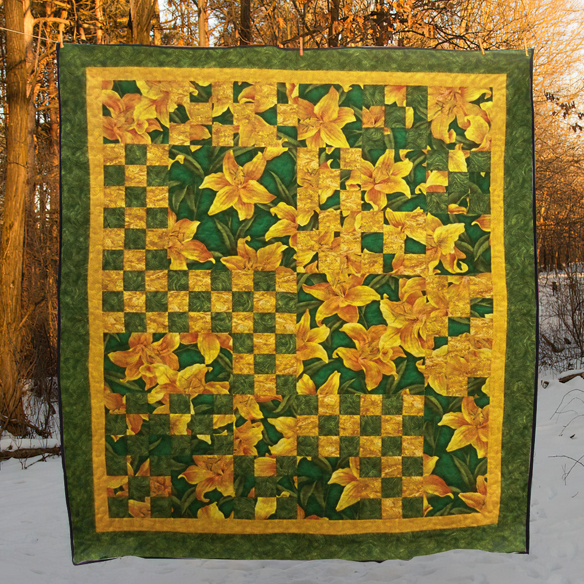 Yellow Lilies CLA0411933Q Quilt Blanket