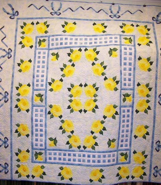 Yellow Rose Flower CLA1510500Q Quilt Blanket