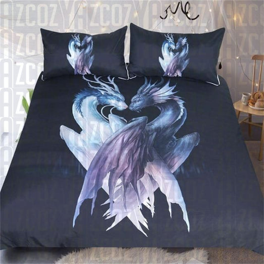 Yin And Yang Dragons Black CL21110618MDB Bedding Sets